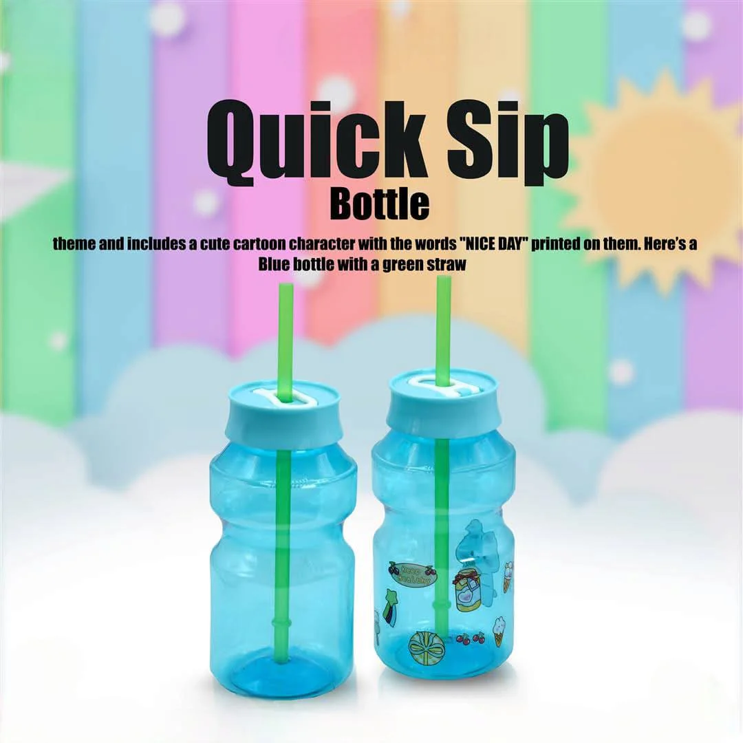 Kids Quick Sip Water Bottle with Straw 500ml - Image 3