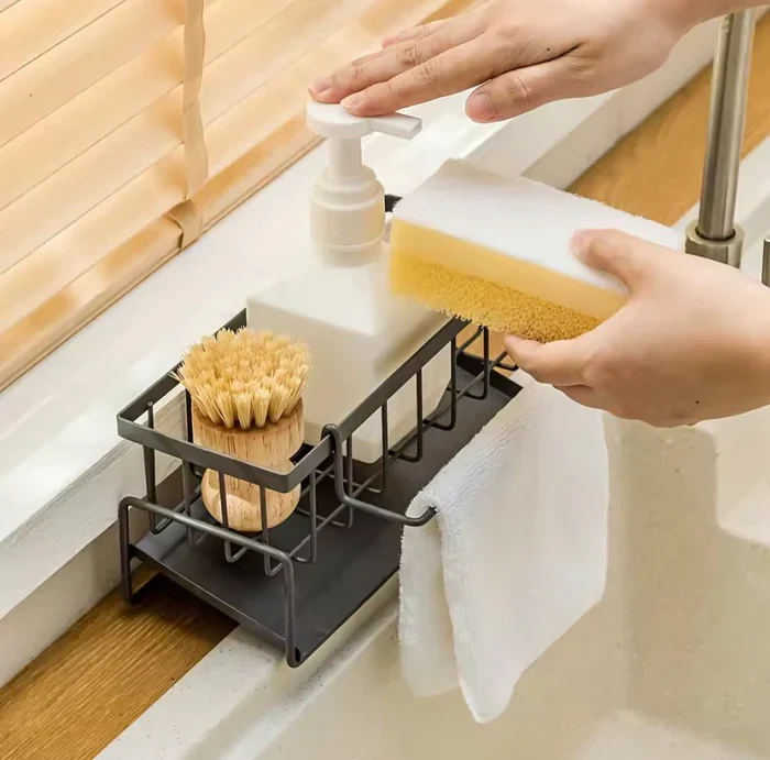 Kitchen Sink Steel Sponge & Brush Holder - Image 5