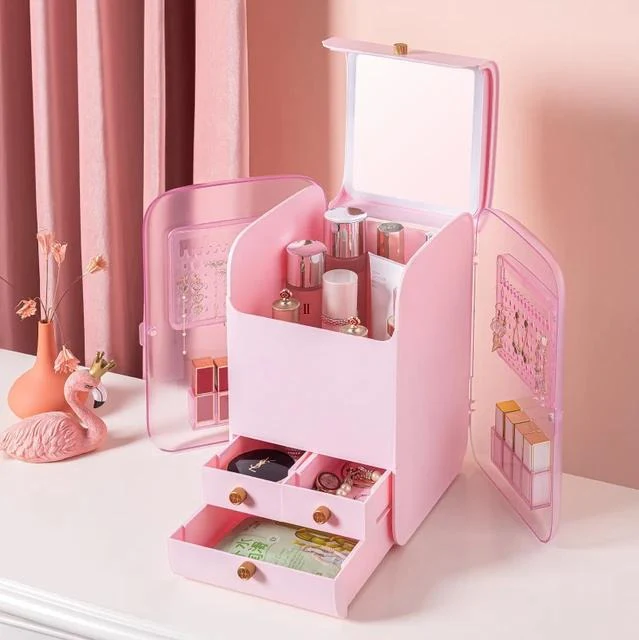 Large Jewellry & Cosmetic Organizer with LED Mirror - Image 4