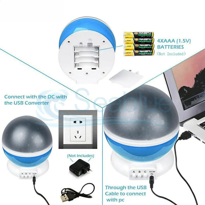 LED Rotating Starry Sky Star Master USB Projector Lamp. - Image 4