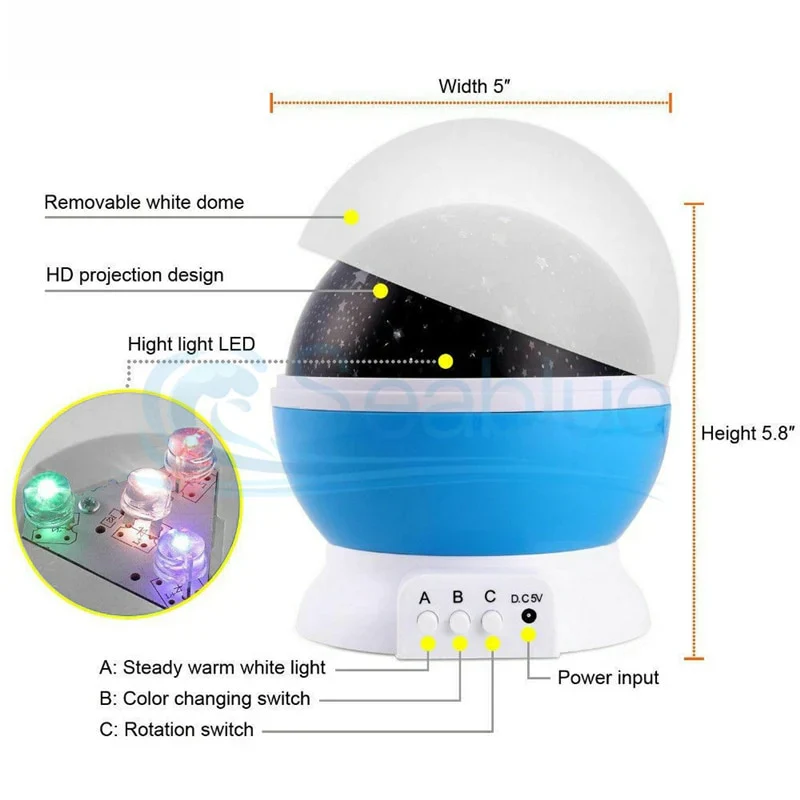LED Rotating Starry Sky Star Master USB Projector Lamp. - Image 5