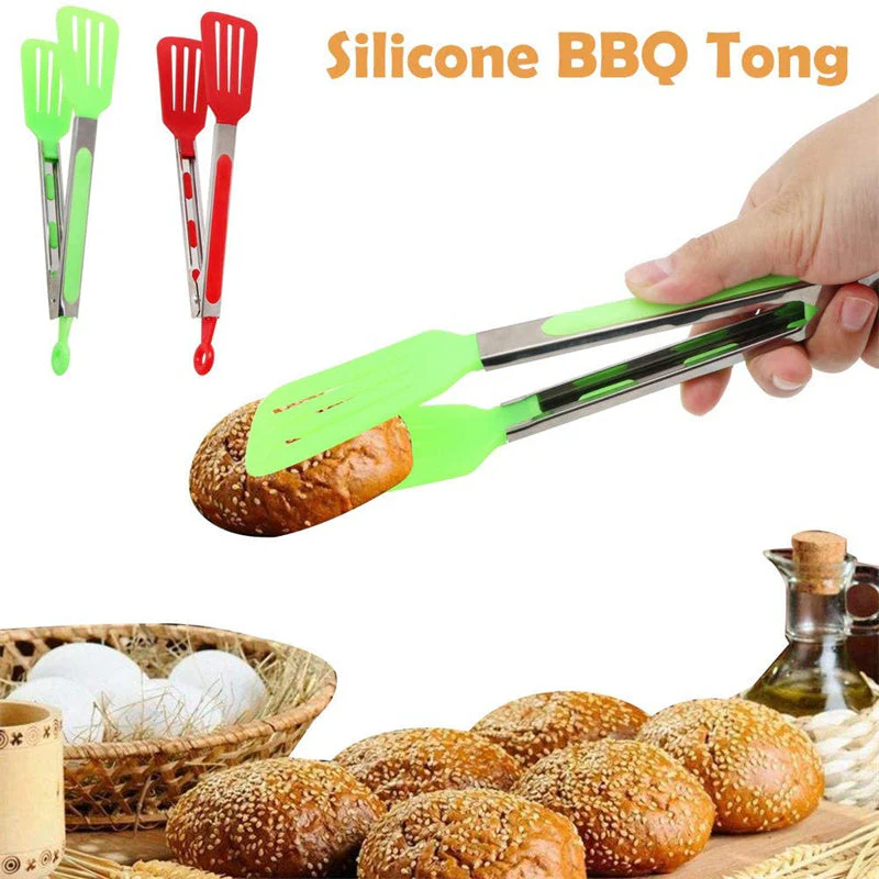 Long Handle No-Stick BBQ Grilling Kitchen Tongs. - Image 5