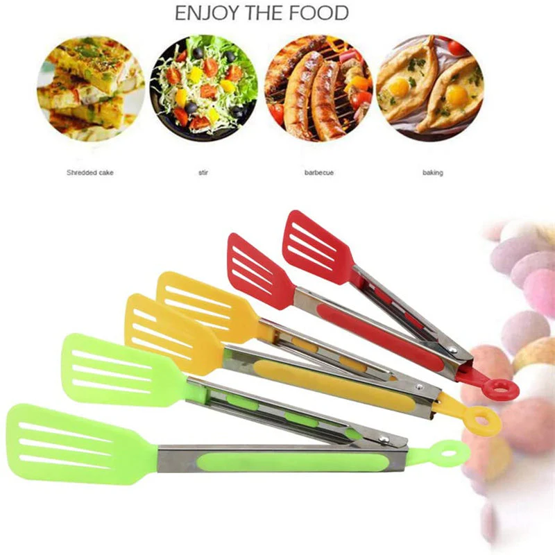 Long Handle No-Stick BBQ Grilling Kitchen Tongs. - Image 6