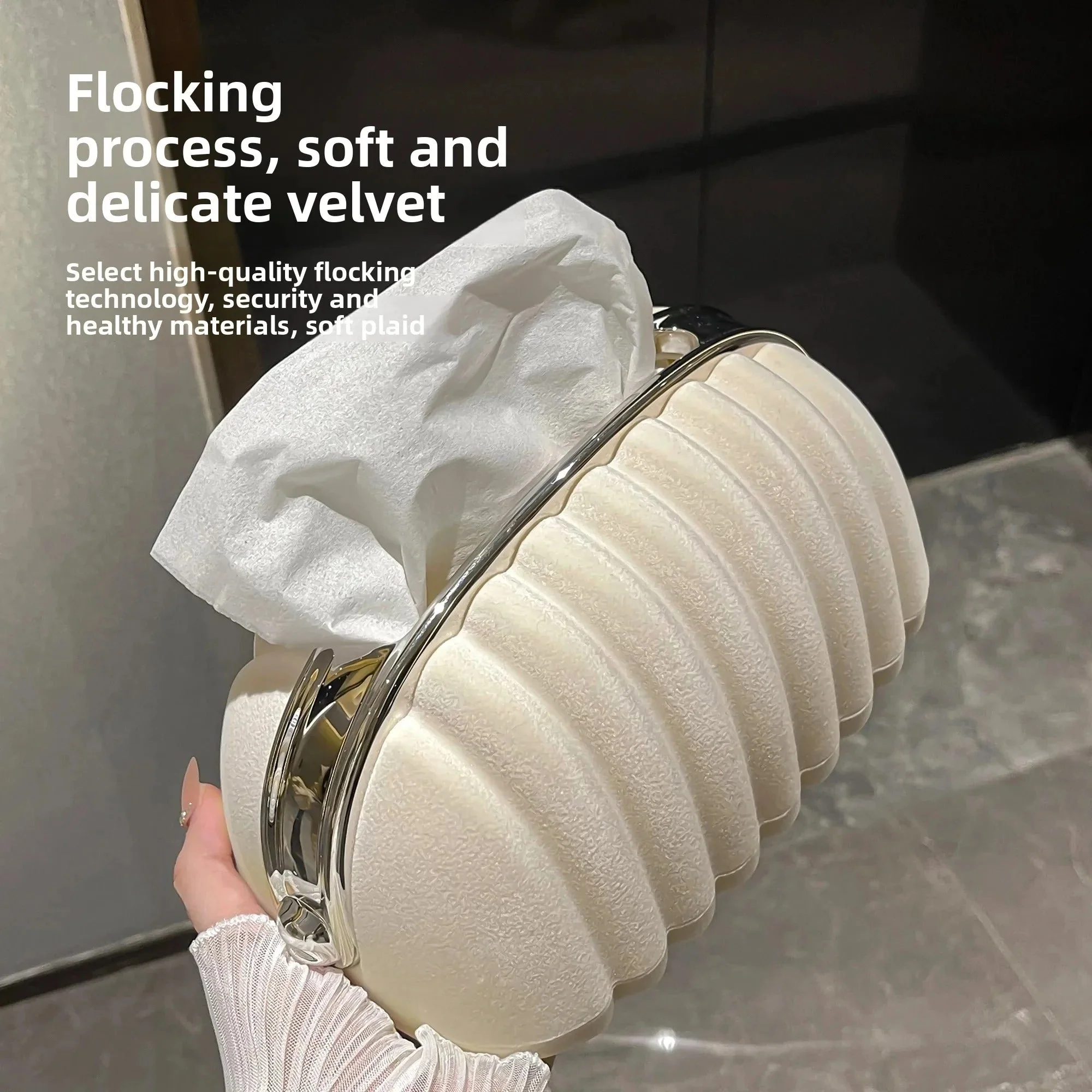 Luxury Shell Spring Loaded Tissue Box - Image 3