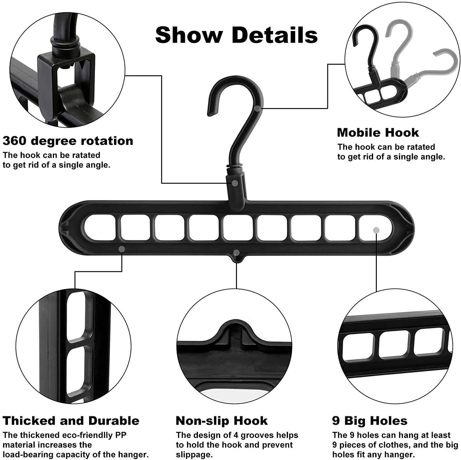 Magic Hanger - 9 Hole Hanger - Smart Cloth Organizing - Image 4