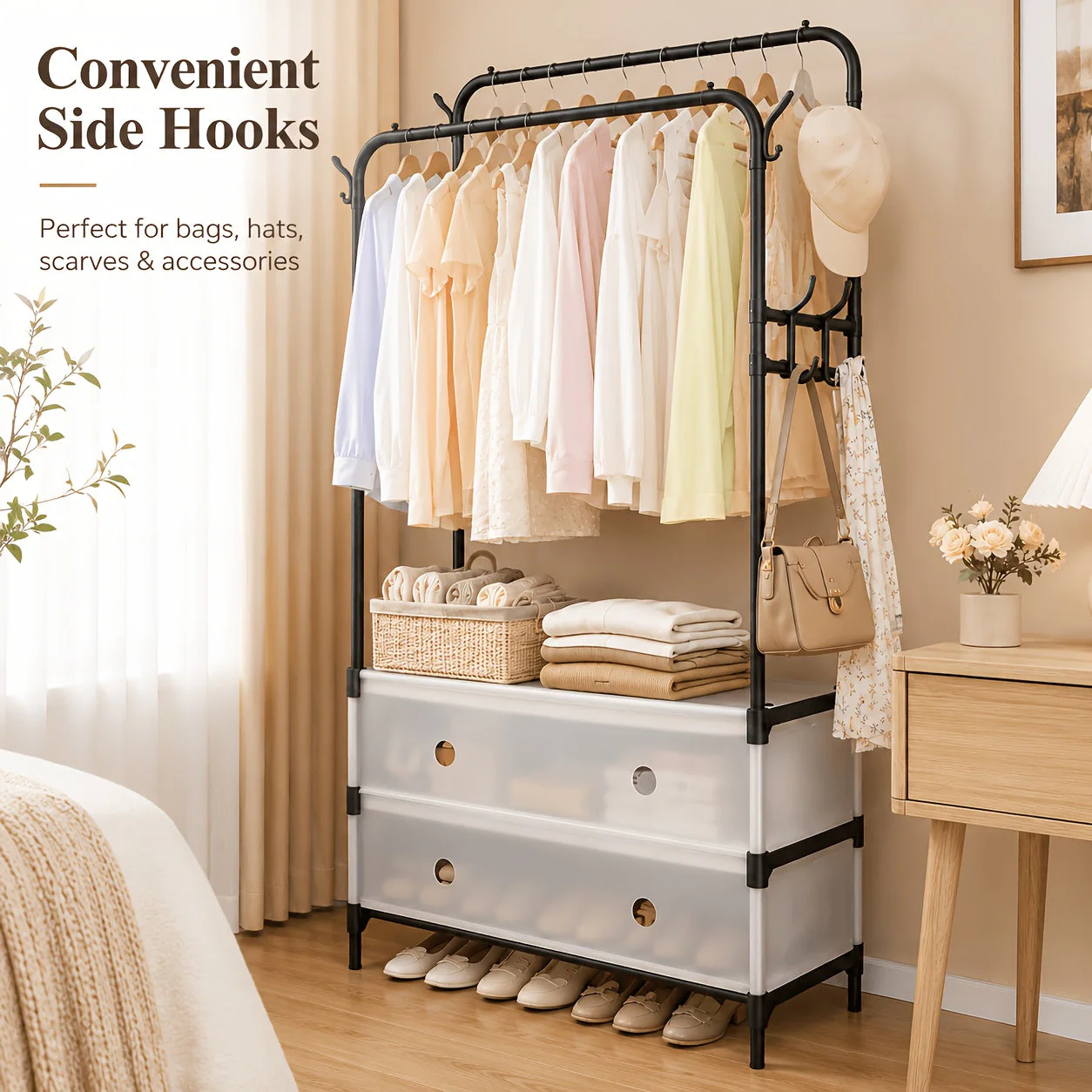 Metal Floor-Standing Clothes Drying Rack - Image 2