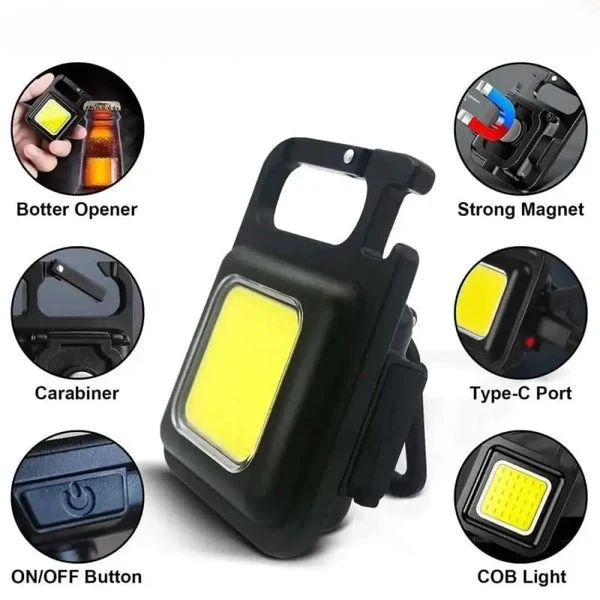 Mini COB Flashlight – High Lumen Pocket-Sized Torch (Metal) - Image 2
