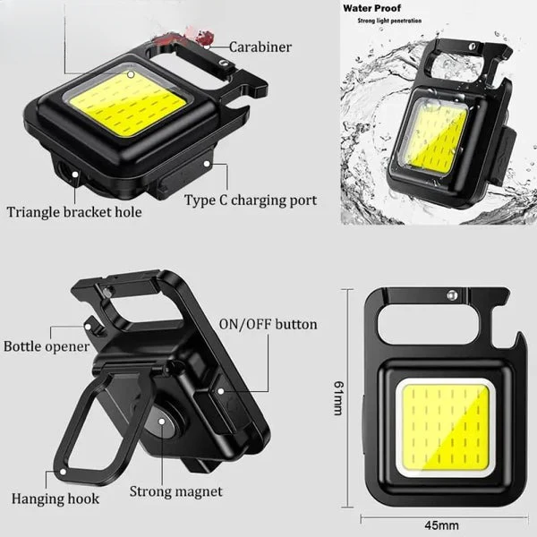 Mini COB Flashlight – High Lumen Pocket-Sized Torch (Metal) - Image 4