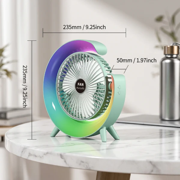 Rechargeable Multi Color Lightening Fan - Image 5