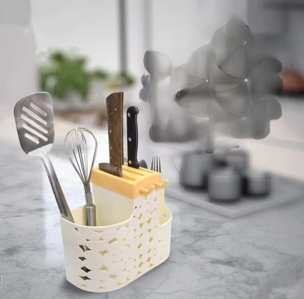 Multi-function Drain Cutlery Spoon Holder - Image 4