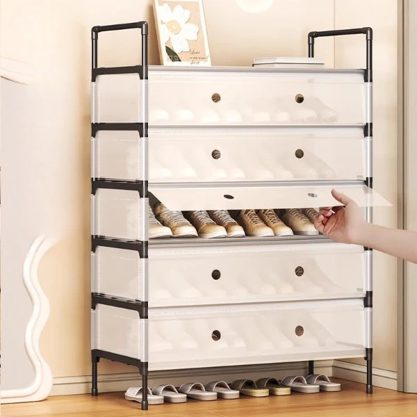Multi-Functional Storage Cabinet with Coat Rack & Hooks - Image 2