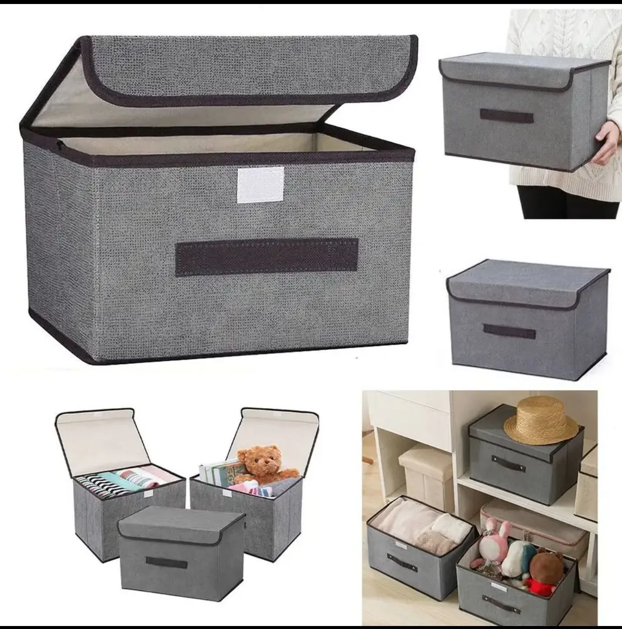 Multi-Purpose Foldable Non-Woven Storage Organizer Box - Image 2