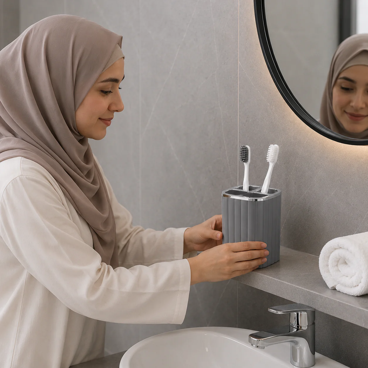 Multi-Purpose Plastic Toothpaste & Cosmetic Brush Holder - Image 2