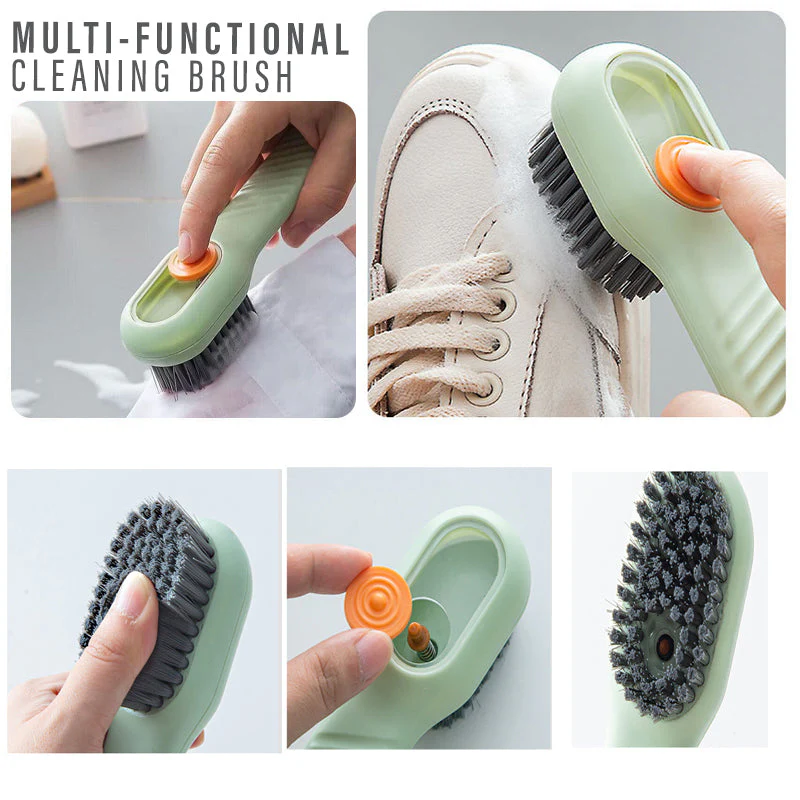 Multifunctional Cleaning Brush with Liquid Compartment | Soft Fur Brush with Soap Dispenser - Image 2