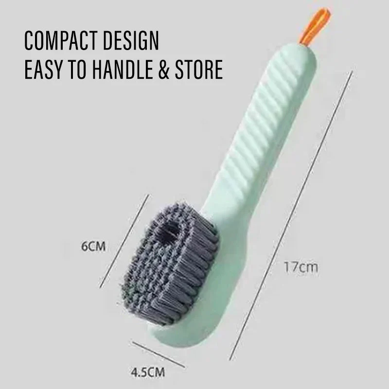 Multifunctional Cleaning Brush with Liquid Compartment | Soft Fur Brush with Soap Dispenser - Image 4
