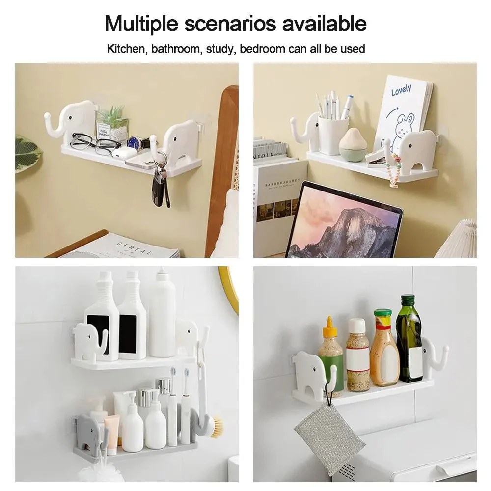 Multifunctional Elephant Shape Wall Mounted Storage Shelf - Image 5