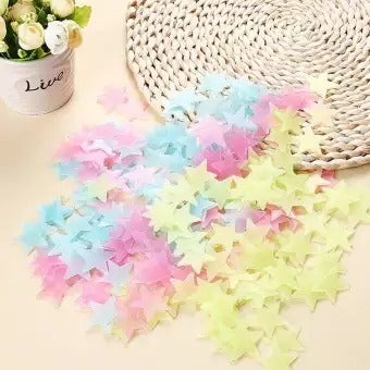Pack of 100 - 3D Luminous Glowing Stars - Pink Color - Image 4