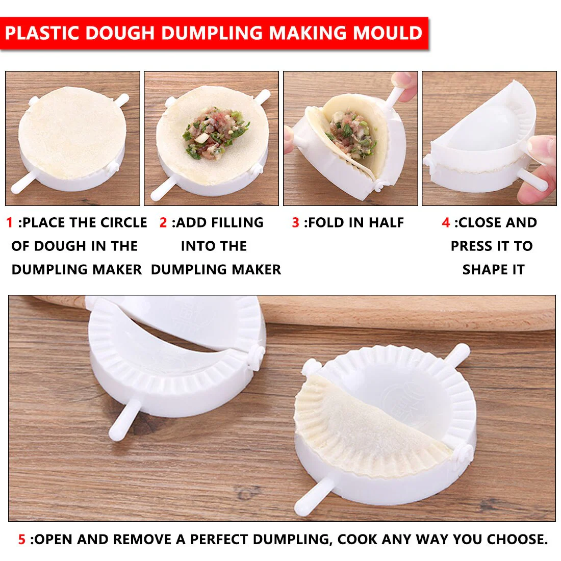 Pack of 3 Dumpling Press Samosa Mold - Image 2