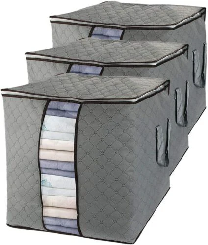 Pack Of 5 - Non Woven Foldable Grey Storage Bag. - Image 2