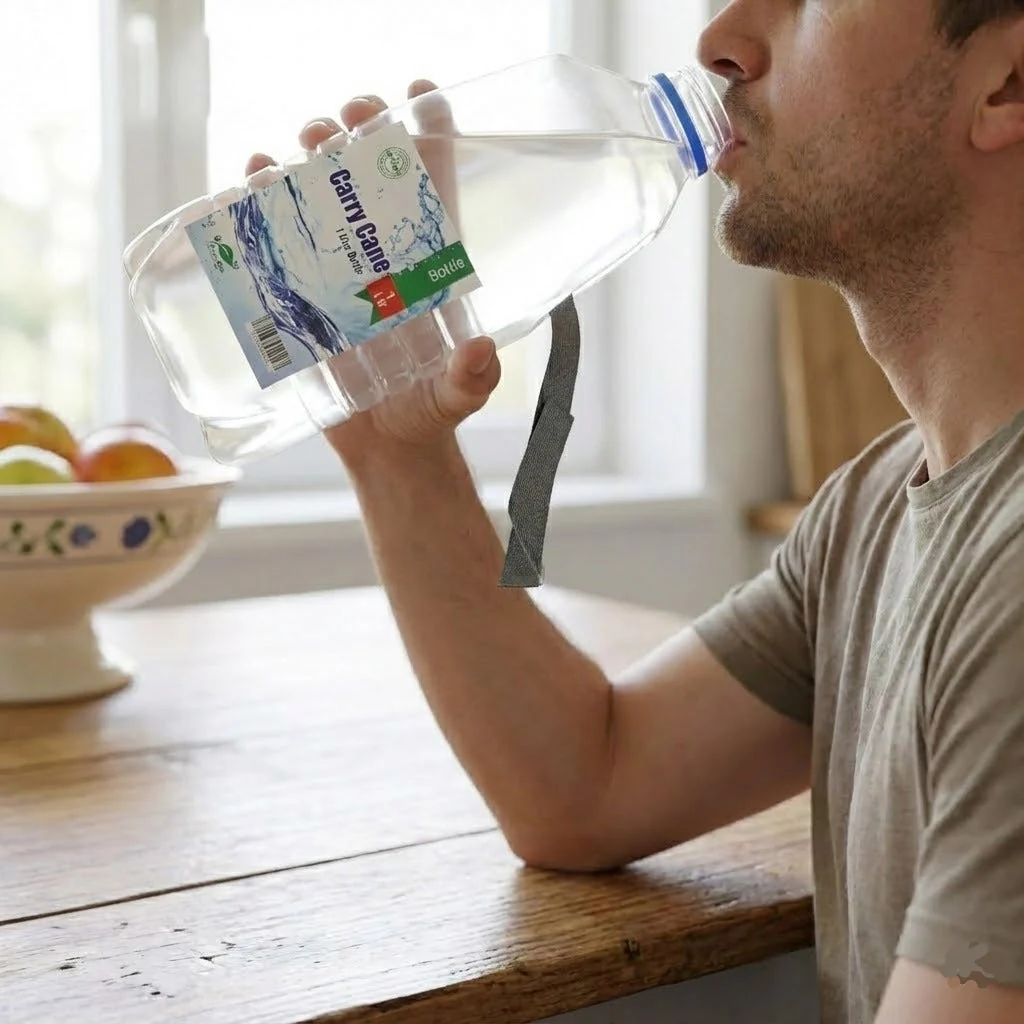Plastic Cane Water Bottle 1-Liter - Image 2