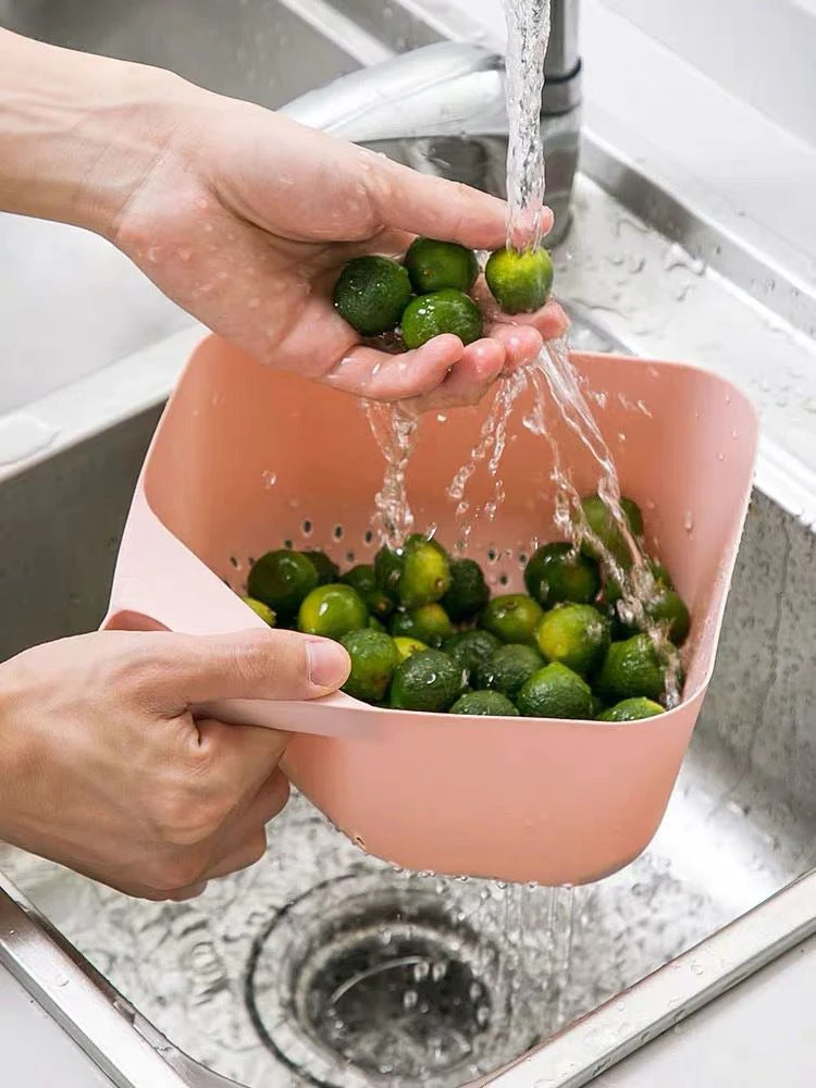 Plastic Drain Fruits & Vegetables Washing Basket - Image 3