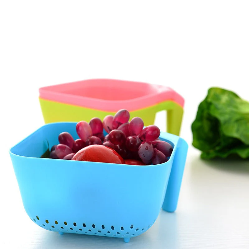 Plastic Drain Fruits & Vegetables Washing Basket - Image 4