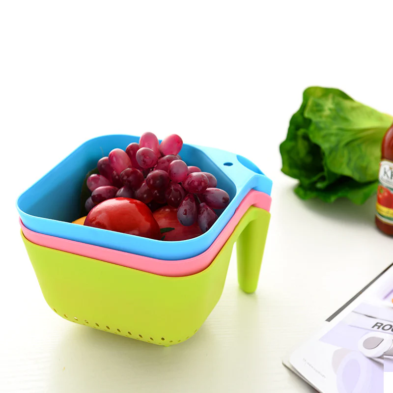 Plastic Drain Fruits & Vegetables Washing Basket - Image 5
