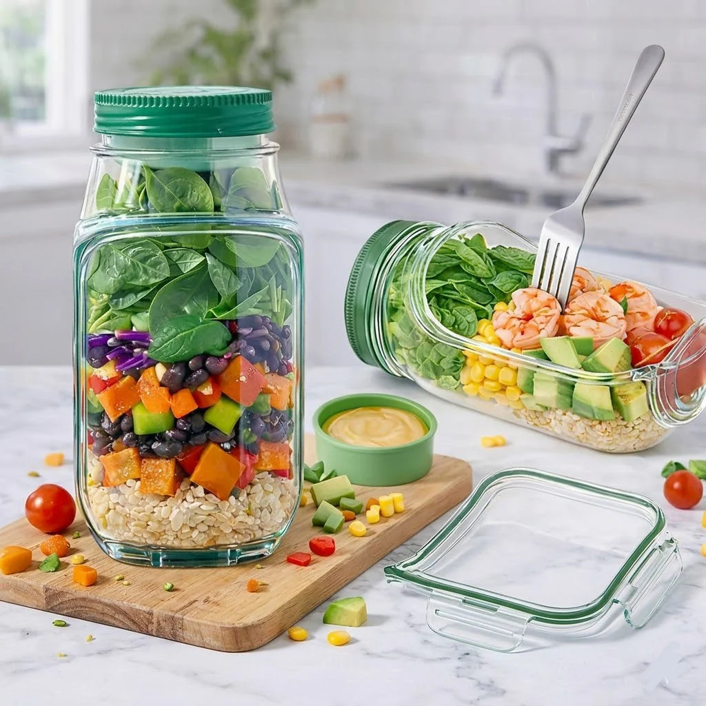 Plastic Sealed Storage Salad Jar