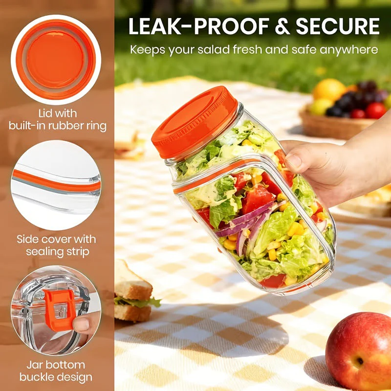 Plastic Sealed Storage Salad Jar - Image 5