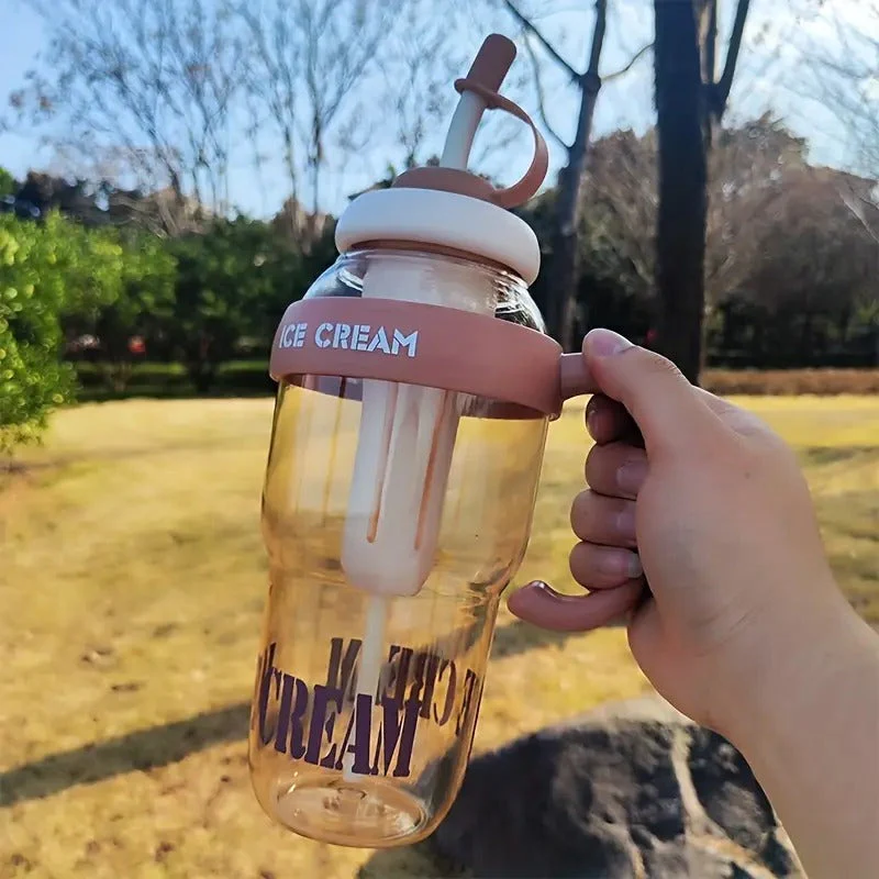 Plastic Water Bottle With Lid And Straw - Image 3