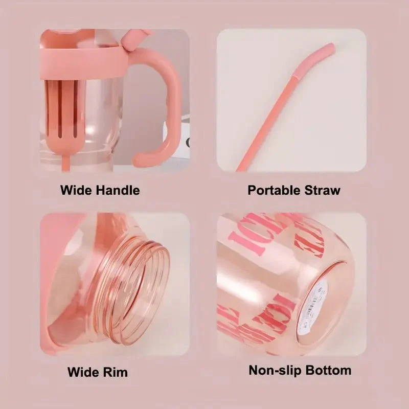 Plastic Water Bottle With Lid And Straw - Image 5