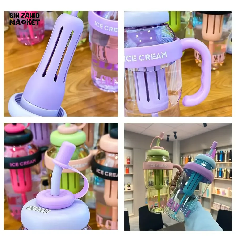 Plastic Water Bottle With Lid And Straw - Image 6