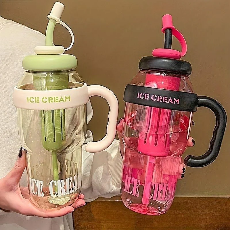 Plastic Water Bottle With Lid And Straw - Image 7