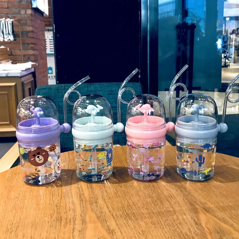 Portable Cartoon Cute Whale Baby Drinking Water Bottle Leak Proof 250ML - Image 2