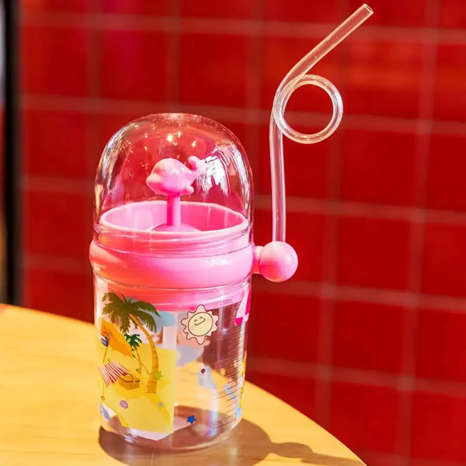 Portable Cartoon Cute Whale Baby Drinking Water Bottle Leak Proof 250ML - Image 4