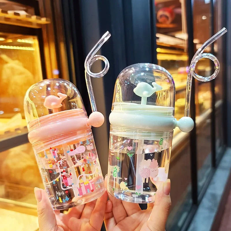 Portable Cartoon Cute Whale Baby Drinking Water Bottle Leak Proof 250ML - Image 5