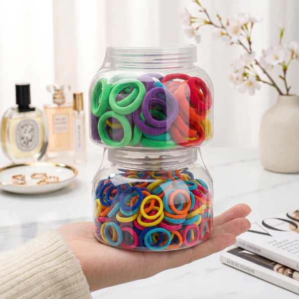 Colorful Hair Band with Jar 40PCs - Image 3