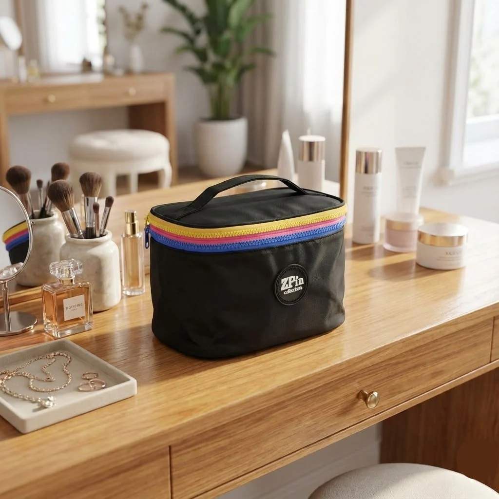 Portable Golden Makeup & Cosmetic Bags - Image 2