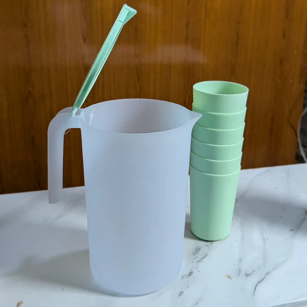 Portable Plastic Jug And 6 Glass - Image 2