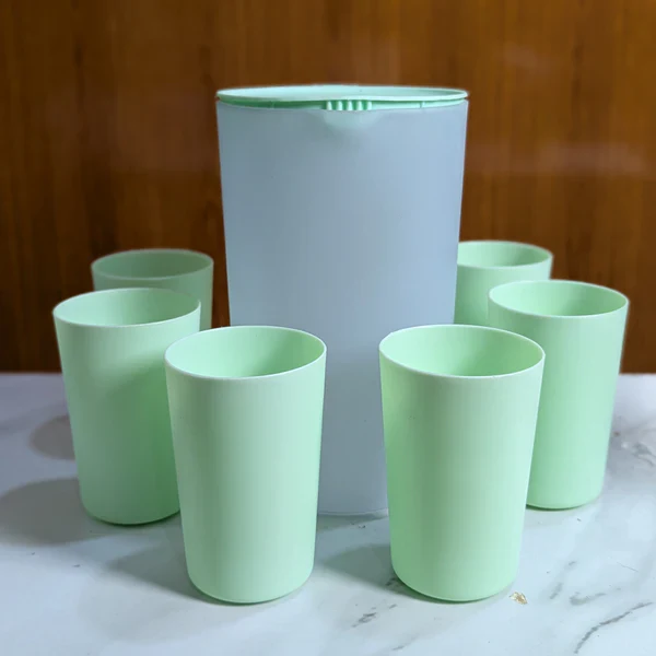 Portable Plastic Jug And 6 Glass - Image 3