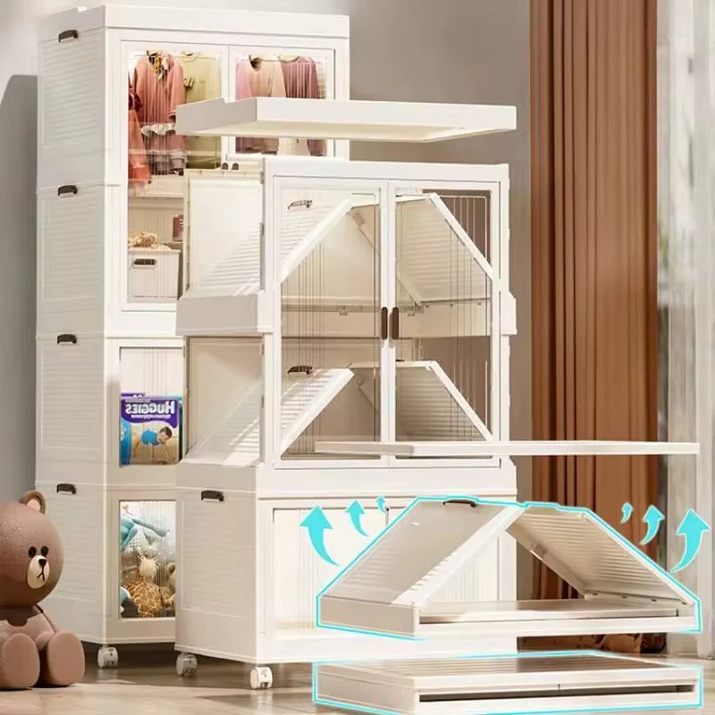 Portable Storage Organizer With Transparent Doors And Wheels - Image 2