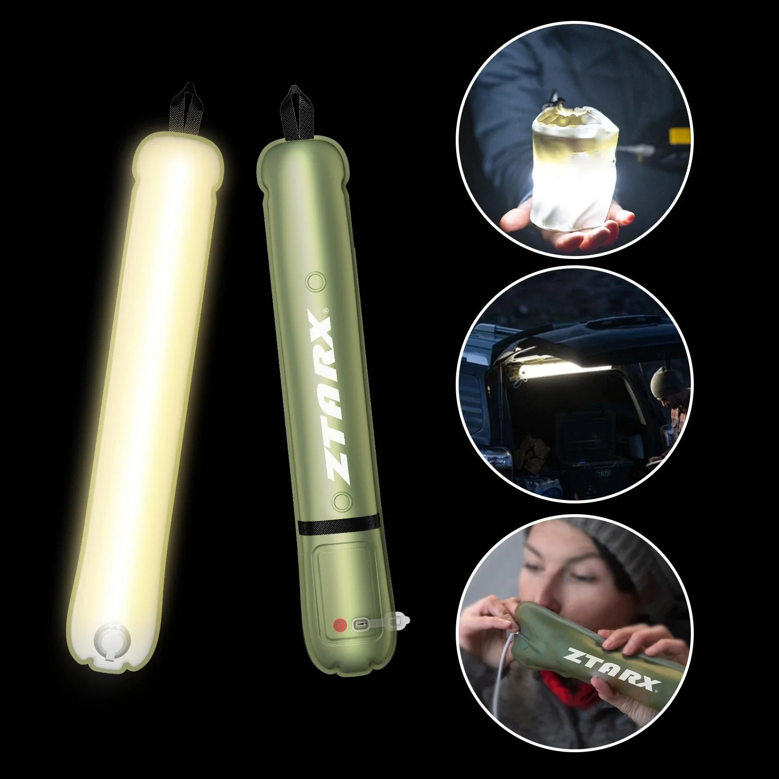 Folding Inflatable Camping Light with Solar Charging - Image 2