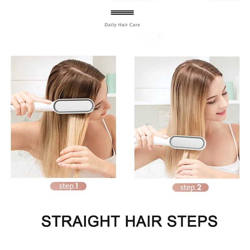 Hair Straightener - Ceramic Heated Hair Brush - Image 4