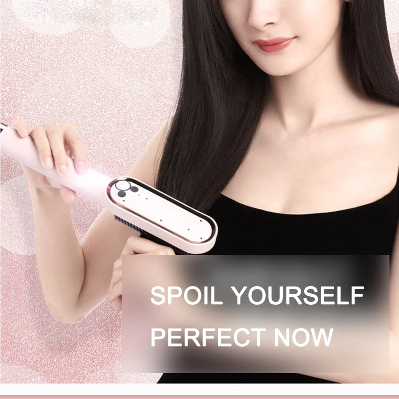 Hair Straightener - Ceramic Heated Hair Brush - Image 7