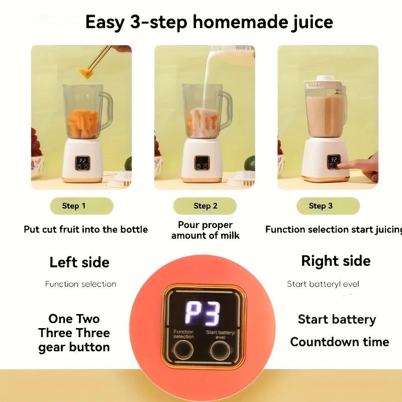 Rechargeable Portable Juicer with Digital Display - Image 6