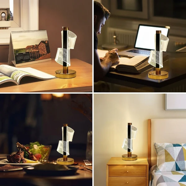 Rechargeable Touch Sensor Halo Weave Table Lamp - Image 2