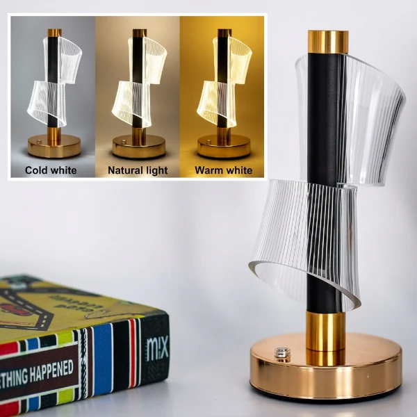 Rechargeable Touch Sensor Halo Weave Table Lamp - Image 3