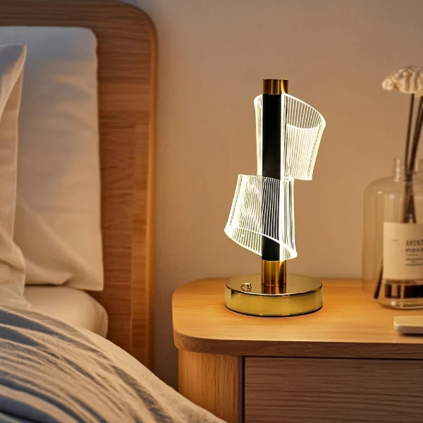 Rechargeable Touch Sensor Halo Weave Table Lamp - Image 4