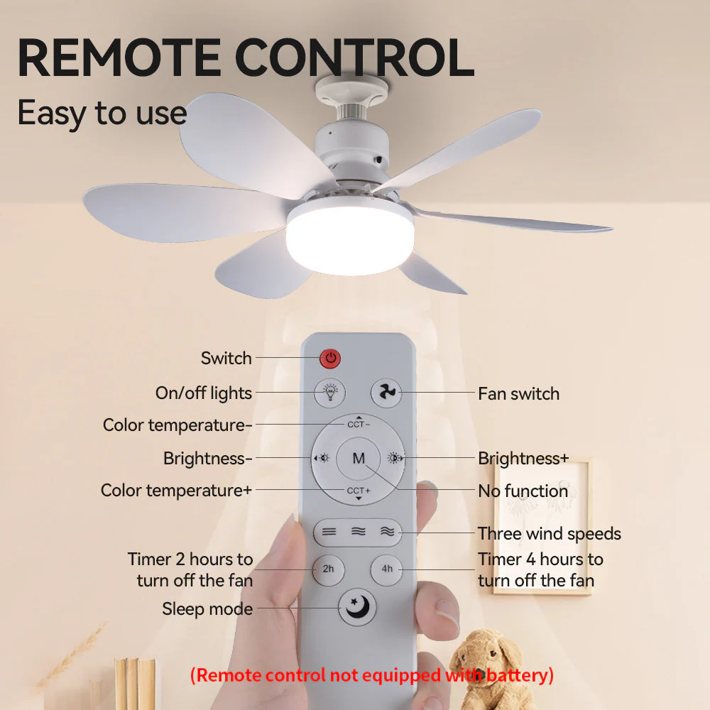 Remote Control Socket Ceiling Fan - Image 5