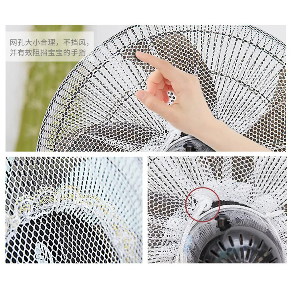 Cartoon Printed Safety Net Dustproof Fan Cover - Image 4
